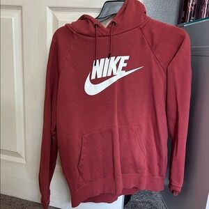 Nike Maroon Hoodie with White Logo